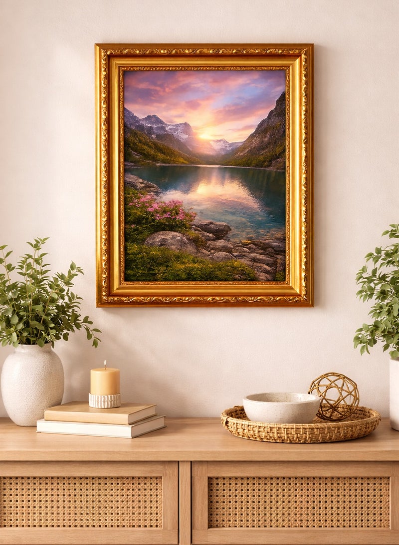 PVC Golden Photo Frame A4 (26×35 cm) – Waterproof Decorative Wall Frame for Certificates, Photos, Artwork & Documents, Lightweight Gold Border Display Frame - Image 2